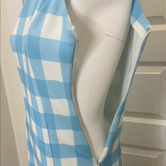 Macbeth Collection by Margaret Josephs Blue and White Checkered Mini Dress - Picture 5 of 9